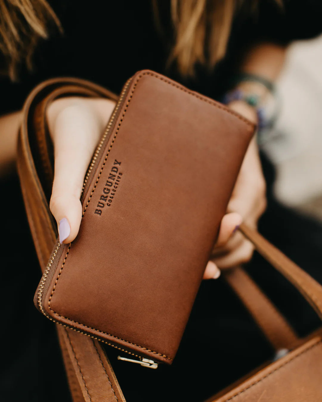 Burgundy Collective Ladies Zipper