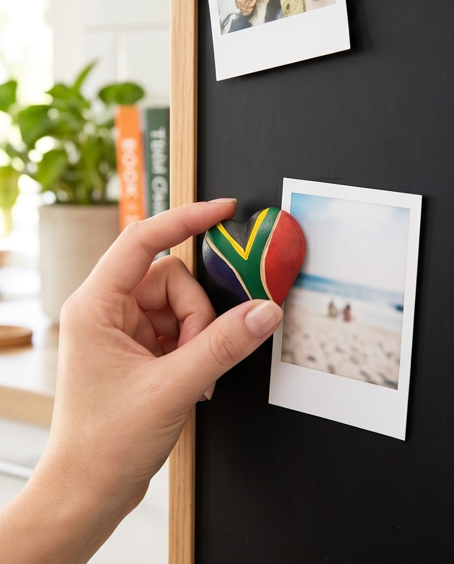 SA Flag Heart Fridge Magnet