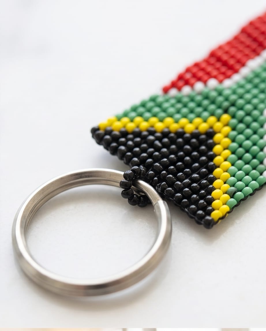SA Flag Beaded Keyring - Multi