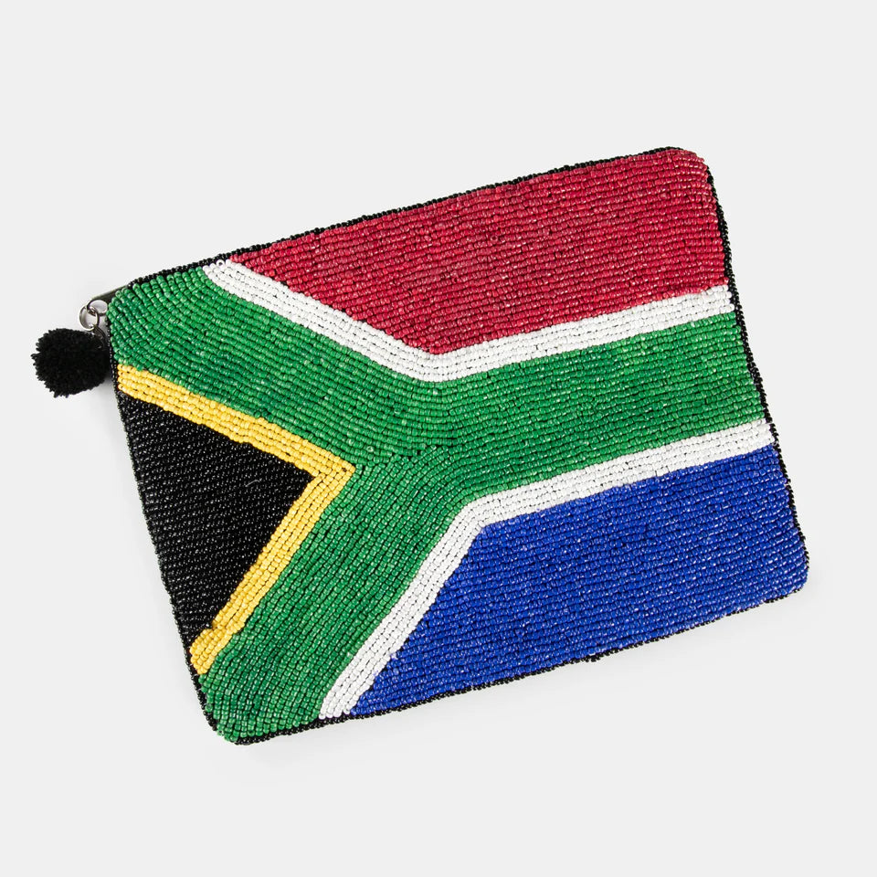 South African Flag Beaded Purse - Medium