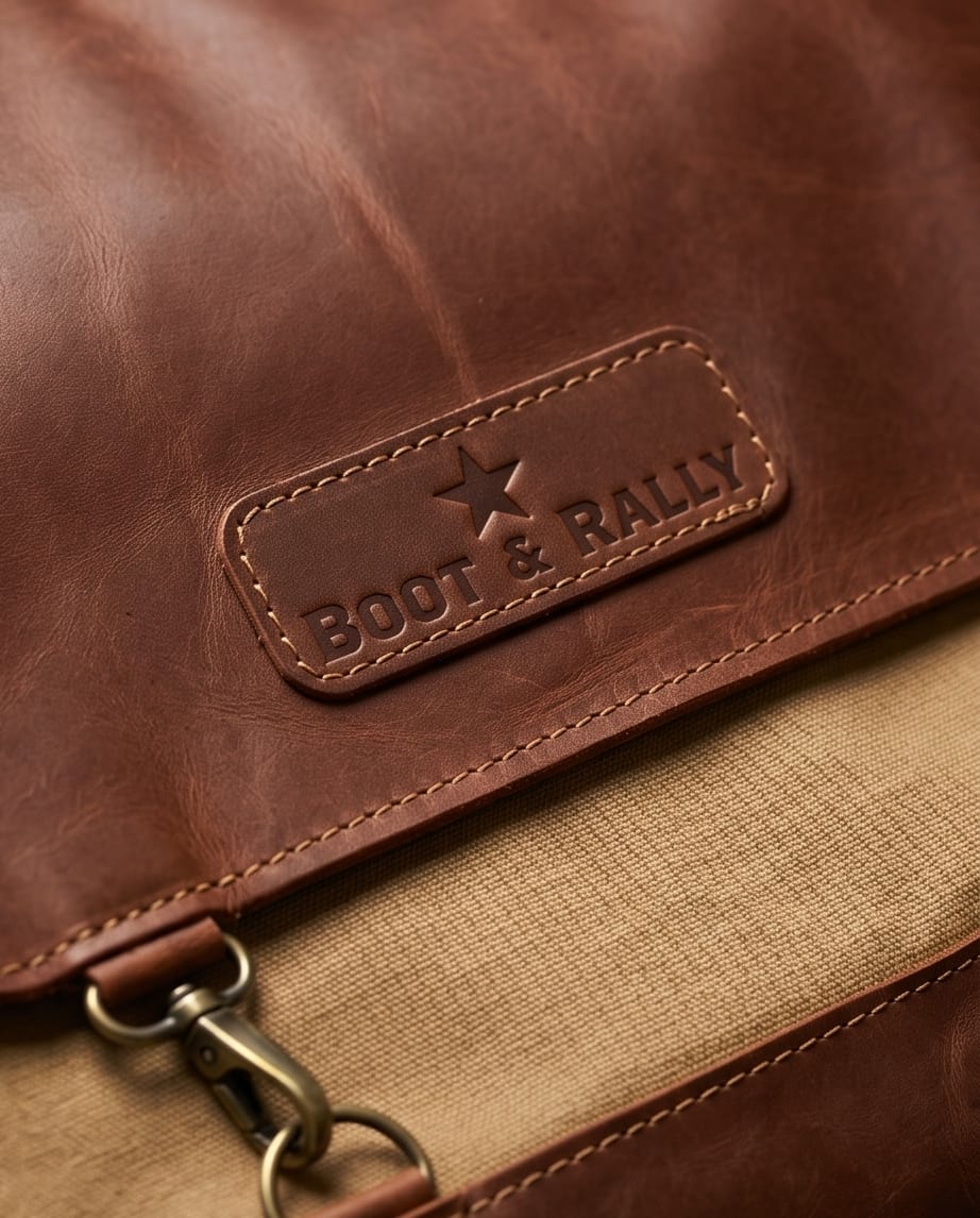Boot & Rally Leather Canvas Laptop Bag